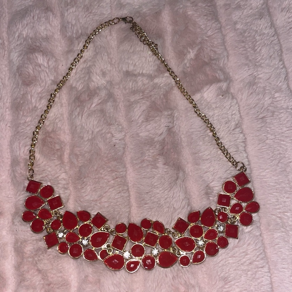 Elegant Red Gemstone Necklace